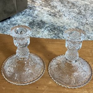 Duncan and Miller vintage set of single candle sticks